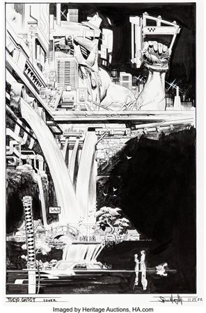 Sean Gordon Murphy Tokyo Ghost Deluxe Edition Hardcover Front Cover Original Art (Image, 2022)