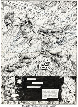 Stephen Platt and Marlo Alquiza Prophet #10 Double Page Spread 6-7 Original Art (Image, 1995)