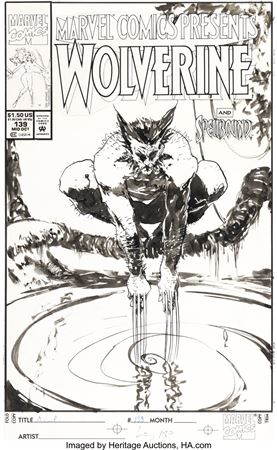 George Pratt Marvel Comics Presents #139 Wolverine Cover Original Art and Color Guides Group of 3 (Marvel, 1993)