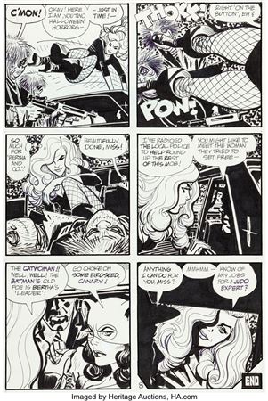 Alex Toth Adventure Comics #419 Black Canary and Catwoman Story Page 8 Original Art (DC, 1972)