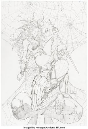 Sample artwork by Michael Turner (1971 - 2008), known for comics illustration - View similar artists and auction records