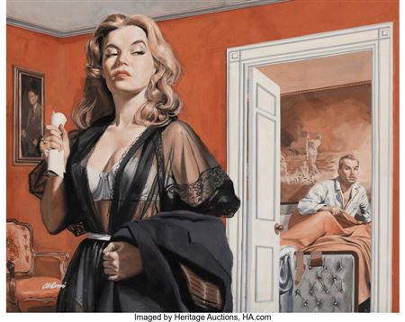 The Bedroom Spy Ring of Capt. Serge Sosnowski, For Men Only pulp magazine interior