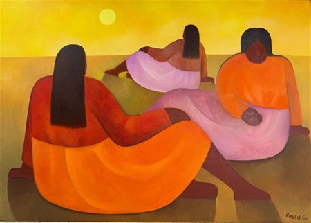 Figural Sunset Landscape