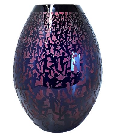 Metamorphosis Signed Blue Purple Studio Art Glass Vase
