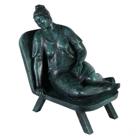 Bronze Seated Female Statue
