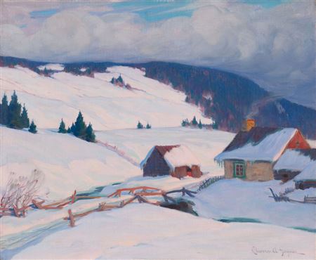Scène d’hiver by Clarence Alphonse Gagnon - Auction record, sale price, and art valuation. Compare with similar artists and explore comparable artworks.