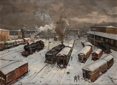 'PASSAGIO FERROVIERO' by Arturo Bonanomi - Auction record, sale price, and art valuation. Compare with similar artists and explore comparable artworks.