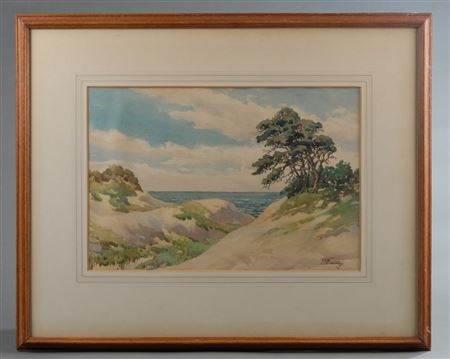 Seascape with Hills and Trees