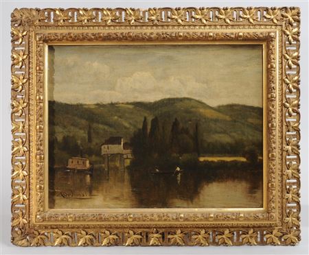 Landscape with Lake and Dwellings