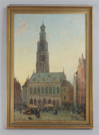 Sunset on Place des Heroes, Arras, France