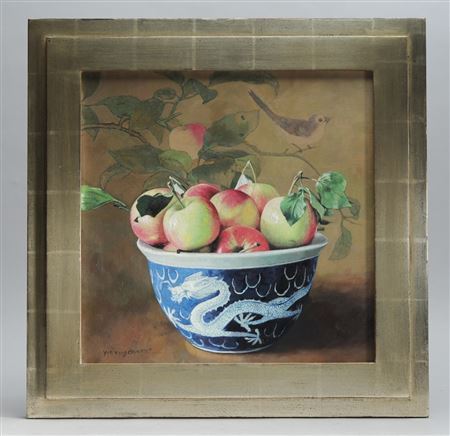 Apples in a dragon bowl