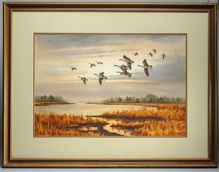 Geese in flight