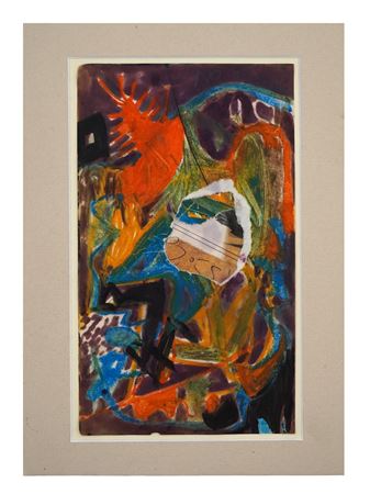 Colorful abstract neo-expressionist composition
