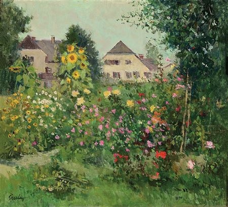 Wildblooming garden landscape