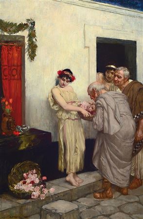 Roman rose seller