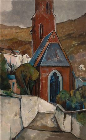 Cityview with red church by Erich Rockenbach - Auction record, sale price, and art valuation. Compare with similar artists and explore comparable artworks.