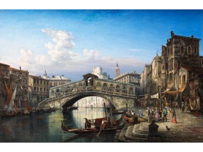 View of Venice with Rialto Bridge