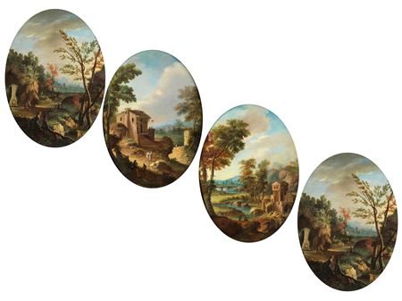Four Landscape Scenes with Figural Staffage (4) by Vittorio Amedeo Cignaroli - Auction record, sale price, and art valuation. Compare with similar artists and explore comparable artworks.