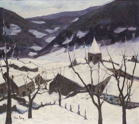 Ardennes village in the snow