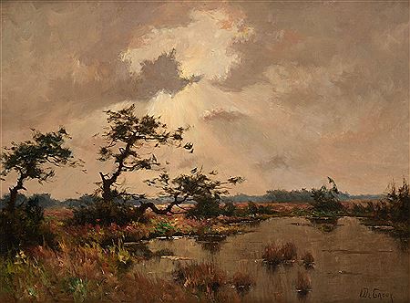 Sunbeams on the pond