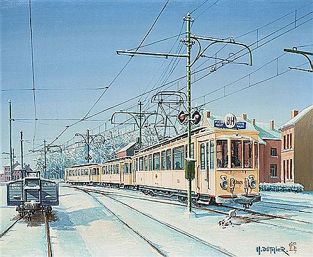 The BH tram under the snow by Henri Dethier - Auction record, sale price, and art valuation. Compare with similar artists and explore comparable artworks.