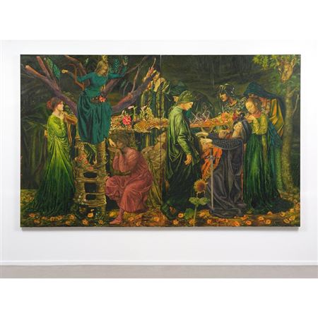 Large Yellow Green Diptych