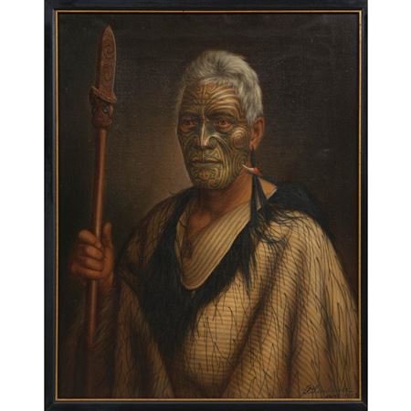 Māori Chief, Possibly Te Mahuki by Gottfried Lindauer - Auction record, sale price, and art valuation. Compare with similar artists and explore comparable artworks.