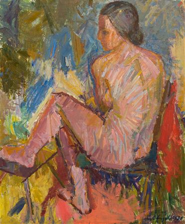 Seated female nude by Lisl Engels - Auction record, sale price, and art valuation. Compare with similar artists and explore comparable artworks.