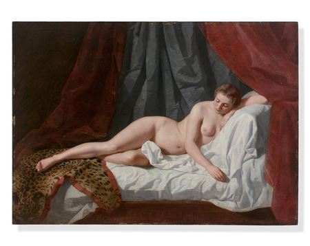 Young woman languid in an alcove