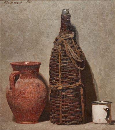 Still life with white cup by Geli Korzhev - Auction record, sale price, and art valuation. Compare with similar artists and explore comparable artworks.