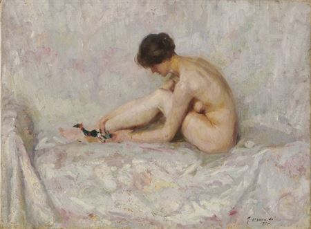 Female nude with Pinocchio