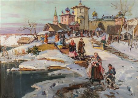 The Beginning of Spring in a Russian Village