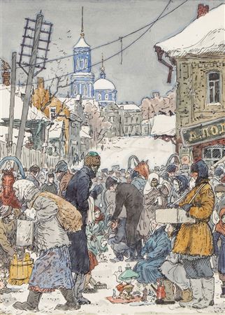 Winter Market Scene