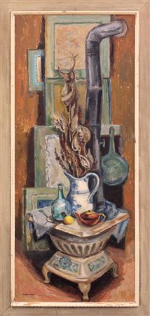 Still Life with Franklin Stove