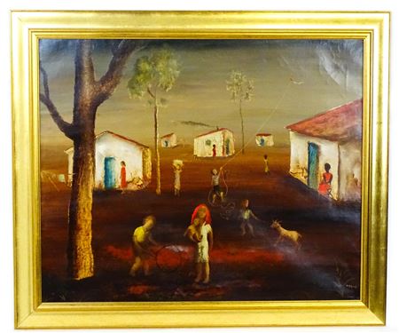 Children playing in a village