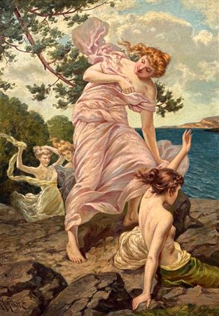 Cooling Breezes, Bathers At A Lake