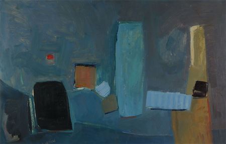 'BLUE & BLACK ABSTRACT'