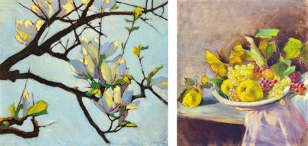 Magnolia, On the reverse: Autumn Still-life by Endre Littecky - Auction record, sale price, and art valuation. Compare with similar artists and explore comparable artworks.