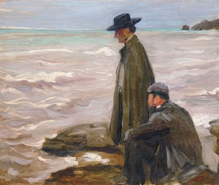 Men on the Beach (On the Beach of Anzio; Twilight Beach)