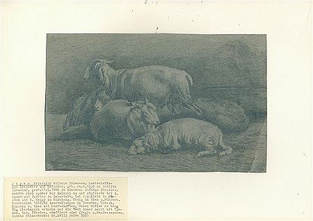 Sheep in the stable. 1862