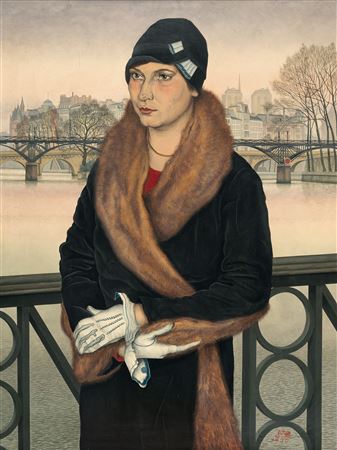 “Damenbildnis” (in front of the Pont des Arts in Paris)