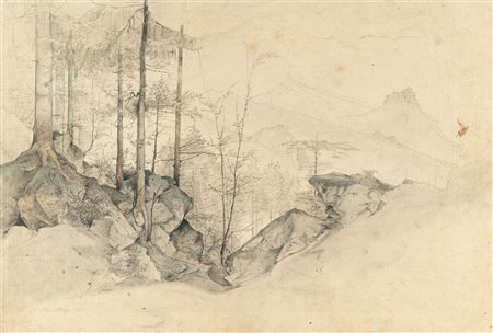 Trees on the rocky slope by Heinrich Franz Dreber - Auction record, sale price, and art valuation. Compare with similar artists and explore comparable artworks.