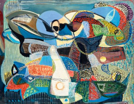 Sample artwork by Janos Martinszky (1909 - 1949), known for painting - View similar artists and auction records