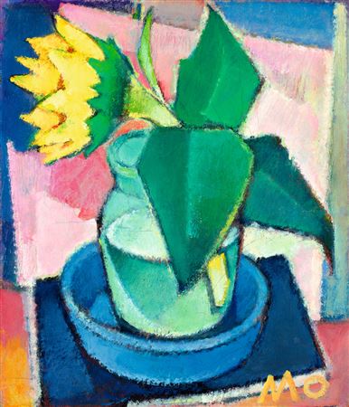 Studio Still Life with Sunflowers