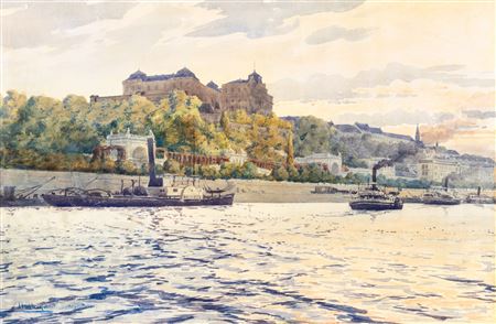 Budapest Skyline with Buda Castle, 1895