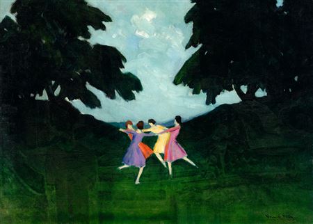 Dancing Outdoors (Art Deco Scene), 1924