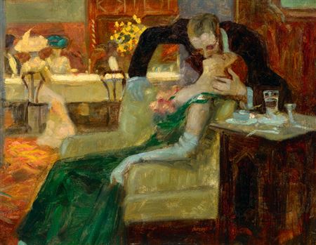 At the Music Hall (The Kiss), c. 1910