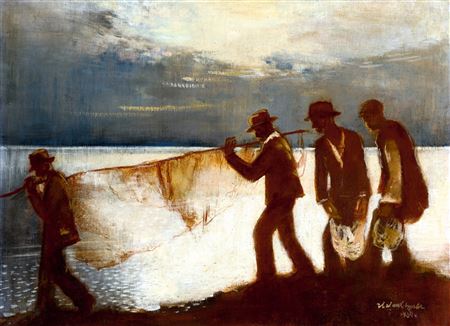Evening Fishing on Lake Balaton (Full Moon), 1934
