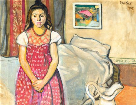 Sample artwork by Bela Czobel (1883 - 1976), known for fauve cityscape, interior and portrait painting, graphic arts - View similar artists and auction records