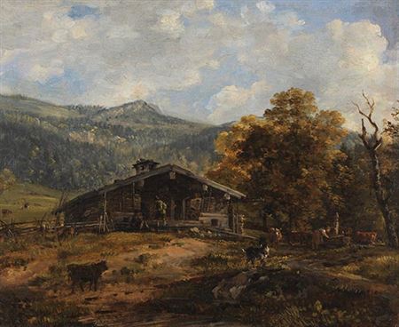 SUNNY AUTUMN DAY ON THE ALM.